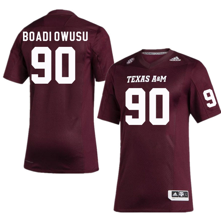 Men #90 Nana Boadi-Owusu Texas A&M Aggies College Football Jerseys Stitched Sale-Maroon - Click Image to Close
